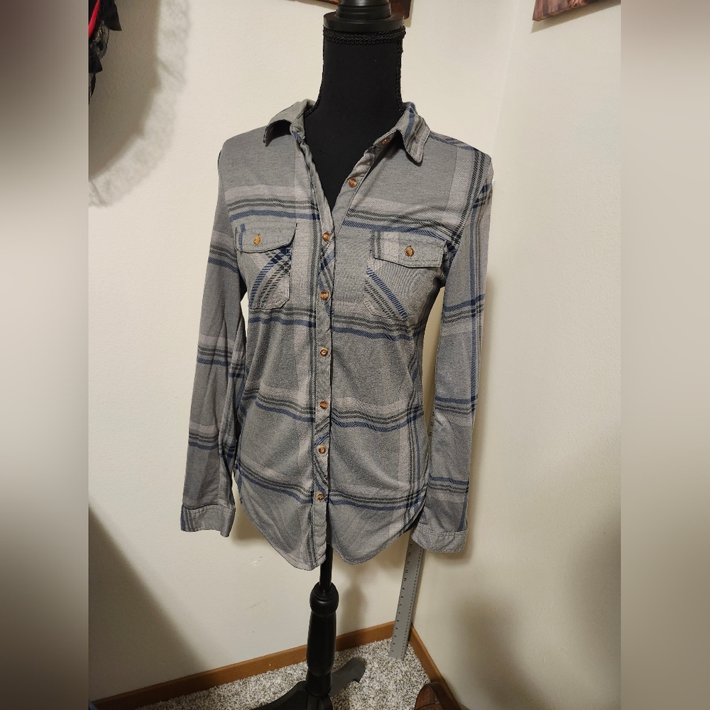 Passport Green/Gray Plaid Long Sleeve Flannel